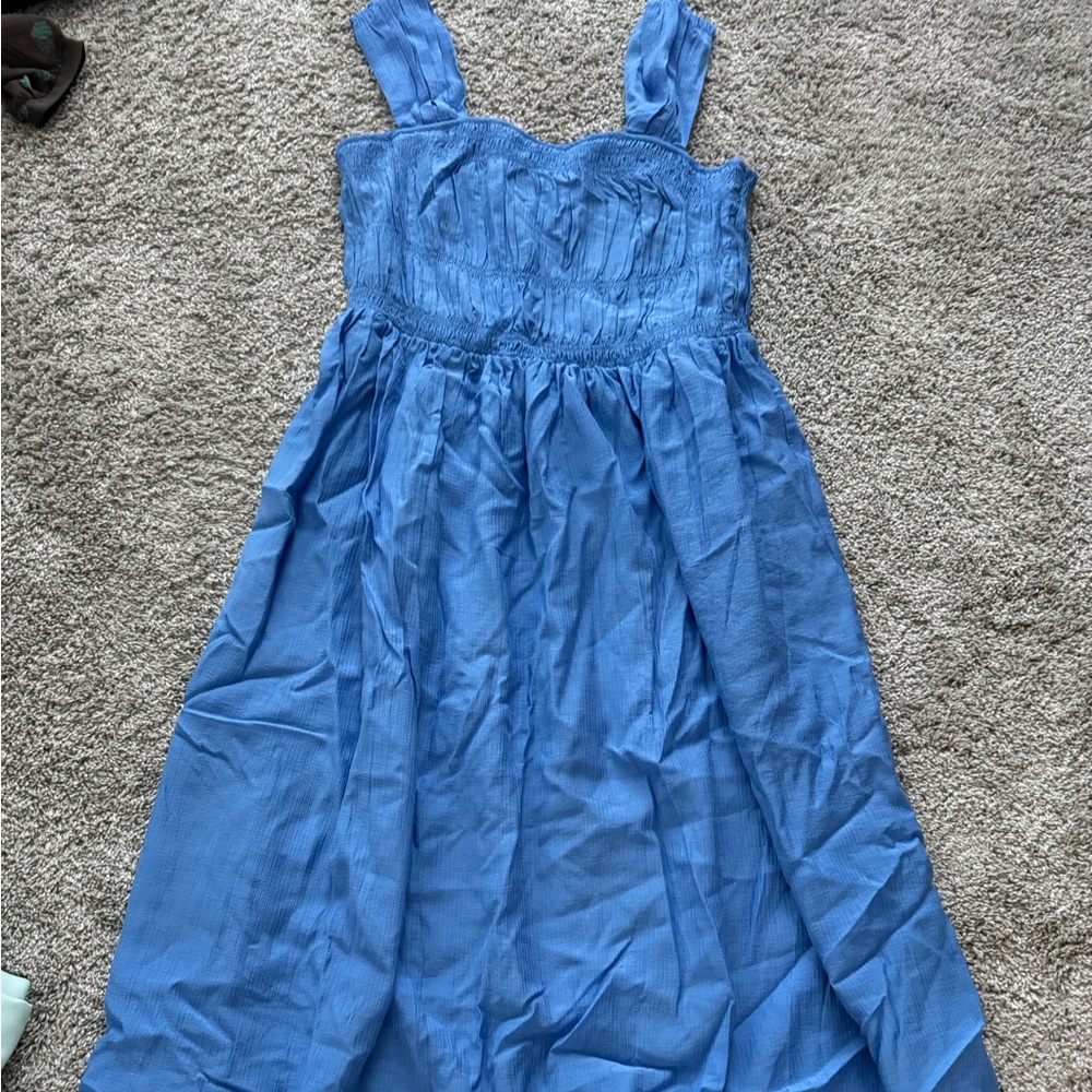 H&M Blue Sundress with Smocked Bodice